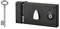Serratura orizzontale da applicare con quadro maniglia, interna, sinistra, asse 58mm, 140x82mm, nero, 1 chiave - THIRARD