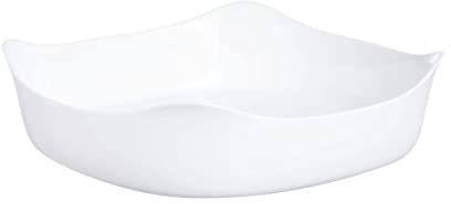 Luminarc - Plat carré Blanc Smart Cuisine Carine 250°C - Plat à Four en Verre Innovant - Léger et Extra-Résistant - Nettoyage Facile - Fabrication en France - Dimensions 26x26 cm