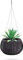 Prosperplast Beton Bowl Blumenampel Blumentopf Hängetopf inkl. Pflanztopf (290mm, Schwarzer Beton)