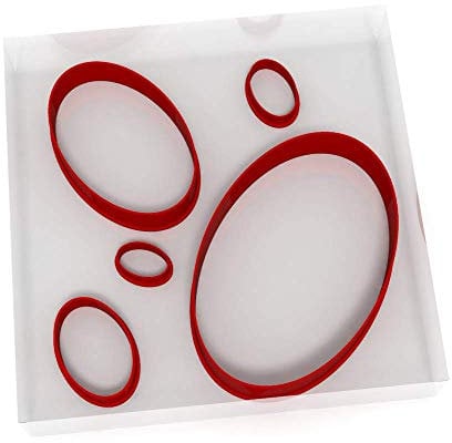 Set of 5 Oval Cutters Fondant Polymer Cookie Icing Crafts Clay