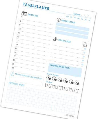 To Do Listen Block A5, 50 Blatt Tagesplaner ohne Datum - inkl. Zeitplan, Prios und Habit-Tracker, ToDo Planer für mehr Organisation Motivation, Daily Planner, Notizblock für tägliche Aufgaben (Blau)