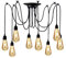YNXing Vintage Edison Pendelleuchte Einstellbar Hängelampe Industrieleuchten schwarz Kronleuchter, 1/3/5/6 Kopf (8 Lampenhalterung)