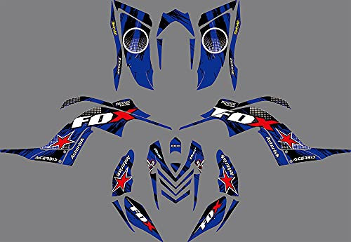 Custom Motorcross Aufkleber Motorrad Decals Grafik-Kit für Yamaha Raptor 700r 2006 2007 2008 2009 2010 2011 2012 (blau)