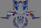 Custom Motorcross Aufkleber Motorrad Decals Grafik-Kit für Yamaha Raptor 700r 2006 2007 2008 2009 2010 2011 2012 (blau)