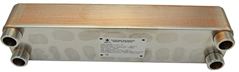 Edelstahl Plattenwärmetauscher Nordic Tec Ba-60-30 30 Platten 330kW 5/4” Wärmetauscher 1 1/4 Zoll (Nur Wärmetauscher)
