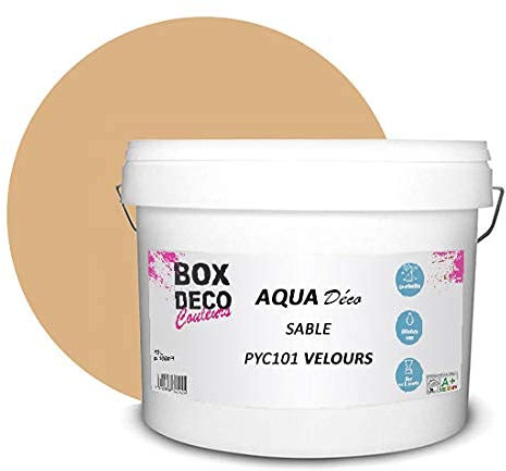 BOX DECO COULEURS Peinture murale acrylique aspect velours Aqua Déco - 10L, Beige Sable