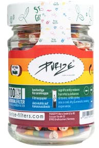 PURIZE® Glas I 100 XTRA Slim Size Aktivkohlefilter Rainbow