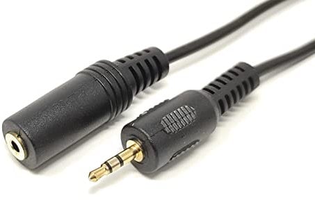 Maincore 2m Long 2.5mm to 2.5mm Stereo Jack to Socket, Extension Cable Lead Cord, Gold Plated Connectors (2)