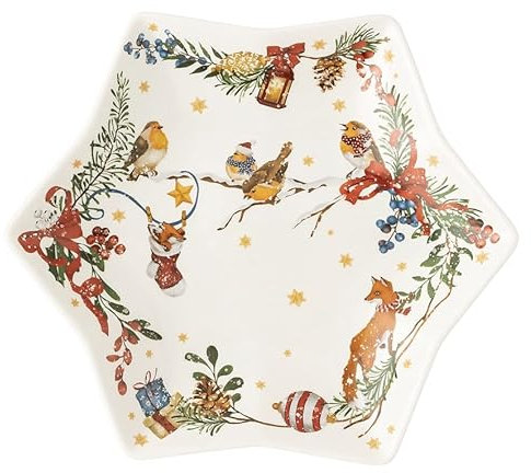 Hutschenreuther Sammelserie 2022 Leise rieselt der.. Sternschale 24 cm, Mehrfarbig, 02473-727210-25381