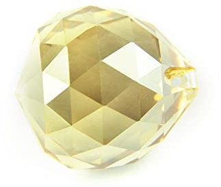 Kronleuchter Kristall Prismen Anhänger Bunte Kristallleuchter Facettierte Kugeln Kristallglas Feng Shui Kugeln Hängelampe Party Crystals Lighting Lamp Ersatzteile ( Color : Golden peach , Size : 30mm