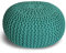 casamia Pouf Ø 55 o. 45 cm Strickhocker Sitzpouf Bodenkissen für Innen Indoor Größe ø 45 cm, Farbe türkis