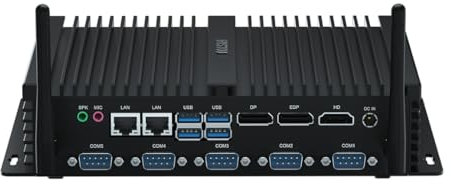 HYSTOU Mini PC sans Ventilateur I7 8550U Windows 11 Pro, 16Go Ram DDR4 512Go SSD Mini Ordinateur Industriel, Triple Affichage 4K, WIFI5/BT4.2, Emplacement SIM, 6RS232 COM, LPT, Linux/Ubuntu Mini PC