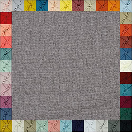 Hochwertiger Musselin Stoff Meterware - weicher Baumwollstoff für Kleid Baby Decke Tuch Tagesdecke Bettwäsche ÖkoTex Double Gauze uni Baumwollstoffe Dekostoff Stoffe zum Nähen Meterware 0,5m (grau)