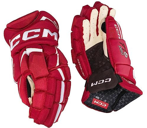 CCM Jetspeed FT6 PRO Eishockey Handschuhe Senior (Rot/Weiß, Größe: 13)