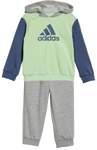adidas Kids' Ensemble sportswear Essentials Colorblock Enfants, Semi Green Spark/Preloved Ink/Medium Grey Heat, 6-9M