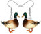 LONYOO Acryl Floral Mandarina Duck Ohrringe baumeln Schmuck Pelikan Vogel Ohrringe für Frauen Mädchen Charms Ente Geschenke (Grünkopf Duck)