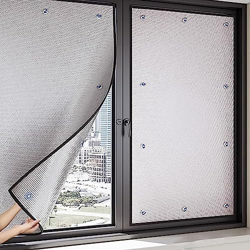 Geovne Termica Película para Ventanas,Película de Protección Solar para Interiores,Película Aislante de Aluminio Doble,99% Película de Privacidad,Vinilo para Ventana,No Adhesivo (50x120cm/20 x47)
