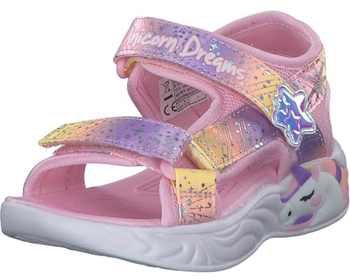 Skechers Mädchen Girls Sandalen, Light Pink Textile Multi Trim, 8 UK EU