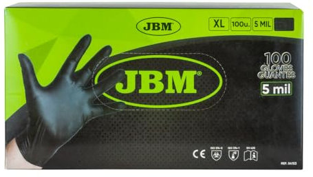 GUANTES NEGROS DESECHABLES DE NITRILO T:XL 5MIL