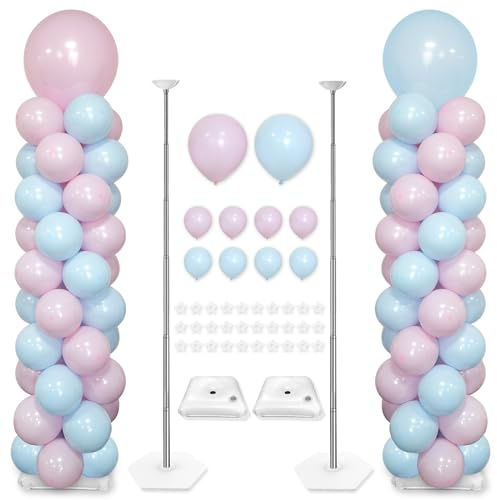 YALLOVE Ballonsäulenständer, 2er-Set Ballonständer mit 10-Zoll-Latexballons
