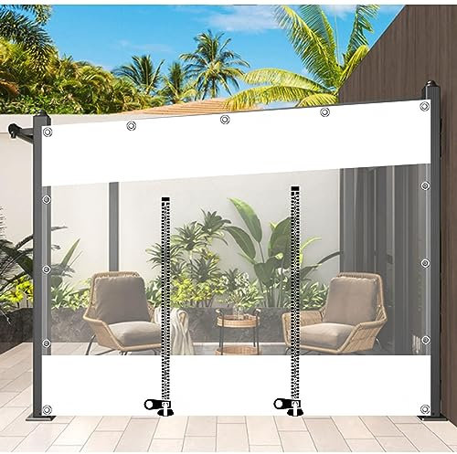 Waterproof Transparent Tarpaulin Curtains, Clear Gazebo Side Panels With Pvc Tarpaulin and Zip, Outdoor Heavy Duty Tarpaulin With Eyelets, for Pergola Patio Porch Carport,LxH-1.2x1.8m/3.9 * 5.9ft