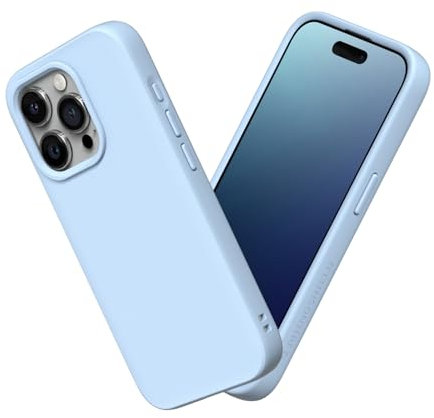 RhinoShield Case kompatibel mit [iPhone 15 Pro Max] | SolidSuit - Stoßdämpfende & schlanke Schutzhülle mit Premium Finish - 3.5 Meter Fallschutz - Gletscherblau