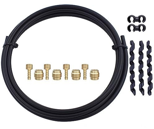 Fahrrad-Bremsschlauch, 3 Meter Bremsschlauch, hydraulischer Scheibenbremsschlauch, Reparatursatz, Bremsschlauch mit Einsatz, Verbindungsschrauben für MTB/Rennrad (MA01T, Schwarz)