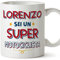 Mugffins Tazza Personalizzata in ceramica per MOTOCICLISTA uomo 11 oz / 350 ml - In italiano - Sei Super - Idea regalo per compleanno, anniversario, natale, laurea