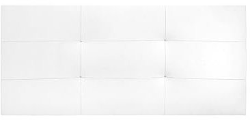 WIN REST Venus Kopfteil gepolstert Comfort hochwertige Betten, Holzstruktur, Bezug aus Kunstleder, weiß, 130 x 60 cm (Bett 110/120)