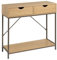 LOLAhome | Mueble Recibidor | Consola Auxiliar| Mesa Estrecha y Alta para Entrada Salón Habitación o Cocina Madera y Metal | 75x80x30 cm Madera | 2 Cajones Moka