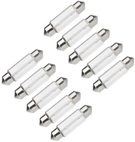 WITTKOWARE 10 Stück Soffitten-Lampe in Röhrenform, 8x31mm, S7, 18V, 3W, warmweiß (z.B. für Sprechanlage, Skalenlampe, Hintergrundbeleuchtung)