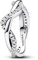 PANDORA Timeless Funkelnde Verschlungene Welle Ring aus Sterling Silber mit Cubic Zirkonia, Größe 56, 193098C01-56
