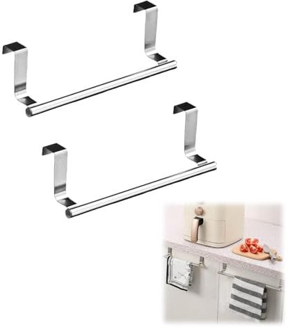 2 PCS over Door Towel Rail,Over Radiator Towel rail,Tea Towel Holders for Kitchens,Kitchen Towel Holders,Towel Holder for Kitchens And Bathrooms with Anti-Slip Scratch-Protecting Stripe