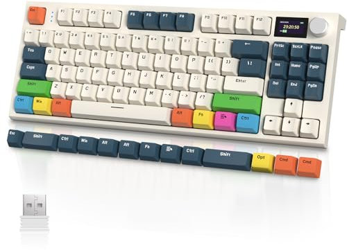 VGN GAMEPOWER x ATTACK SHARK K86 Tastiera Meccanica Wireless, Apex Pro TKL Gasket Tastiera Gaming RGB 75%, 2.4G/Bluetooth/USB-C con Schermo TFT, Manopola, Hot Swappable Interruttore Lineare, PC/MAC