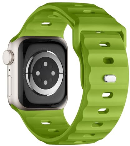 Pulsera deportiva compatible con Apple Watch Ultra 2, 49 mm, 46 mm, 45 mm, 44 mm, 42 mm, para hombre, silicona resistente al agua para Apple Watch 10 9 8 SE 7 6 5 4 3 Ultra, verde claro