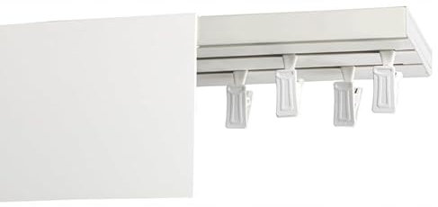 ROLMEISTER Doppelschienen-Vorhangsystem Deckengardinenstange mit 9 cm Blende – Zweigelisig Vorhangschiene Komplettset Schiebevorhangsystem, bis zu 480 cm Länge (Weiss, 250 cm (125cm + 125cm))