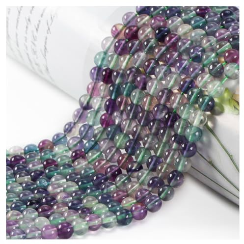 4mm Round Crystal Beads for Jewelry Making - 85pcs Fluorite Gemstone Stone Beads