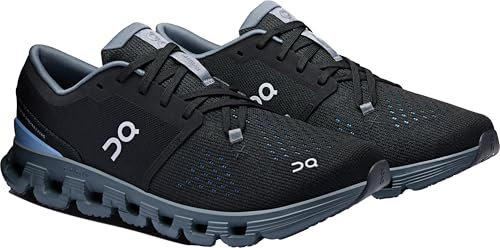 On Men's Cloud X 4 Sneaker, Black/Chambray, 41 EU