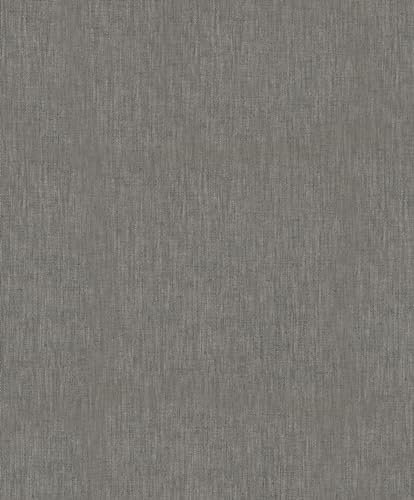 Galerie Eden Collection Dark Grey Linen Effect Wallpaper Roll