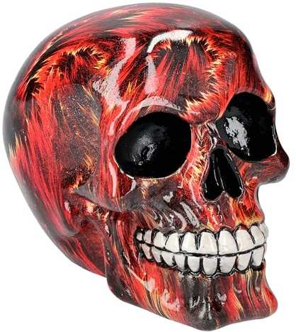 Figuren Shop GmbH Totenkopf Figur Hellfire 11,5 cm - Feuer Flammen Deko Schädel