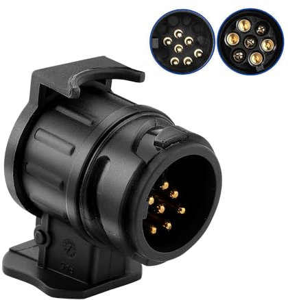 GEARMONSTER Anhänger Adapter, 13 Polig auf 7 Polig Adapter, 13-7 Pin Anhängeradapter für 12 V Systeme Anhängerkupplung von 13-Pin Auto auf 7-Pin Anhänger für PKW LKW KFZ Wohnwagen