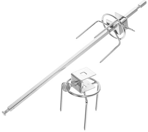 HANABASS 1 Ensemble de Fourchettes à Rôtissoire en Acier Inoxydable à 3 Dents Fourchettes à Rôtissoire à Dinde Fourchette à Dinde Rotative Fourchette à Barbecue Fourchette à Gril Tige de