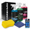 CARSHARK Car Cleaning Kit, Gift Set with Cherry Shampoo 1L, Wheel Cleaner 1L, Glass Cleaner 1L, Sponge, Microfibre Cloth, Screenwash Tabs