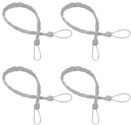 TYFGRT 2 Paia di Lacci per Tende, Lacci per Tende in Tessuto, Lacci Elastici per Tende, Lacci Decorativi per Tende, Accessori per Tende, Adatti per Casa, Ufficio, Ristorante