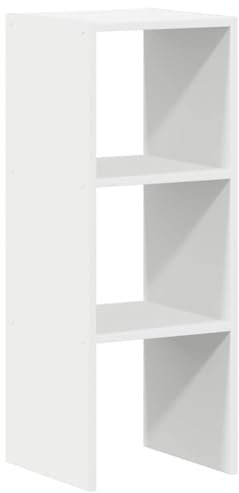 vidaXL Bücherregal Stapelbar Weiß 30x30x80 cm Holzwerkstoff, Bücherständer, Büroschrank, Aktenregal, Bücherschrank, Büroregal, Highboard, Regal
