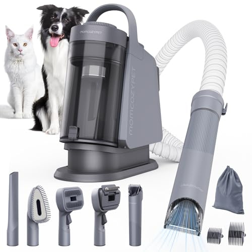 MomcozyPet FurEase Aspirateur de toilettage pour chien avec tondeuse pour chien