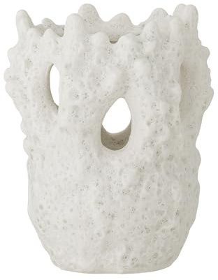 Bloomingville Creative Collection Fianna Vase, Weiß, Steingut, T10xH12,5 cm