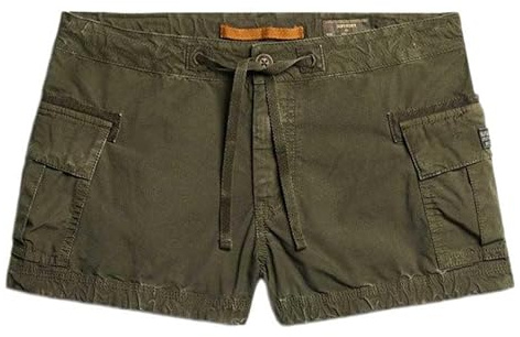 Superdry Damen Cargo Hot Shorts Olivgrün Nacht 38