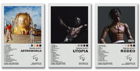 aizhimi Ein Set von 3 Travis-Postern, Signatur Scott, Wandkunst, Leinwandposter, Raumdekor-Poster, 20 x 30 cm, 3 Stück, Stil 2