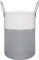 Tking Laundry Basket Large Blanket Basket Cotton Rope Basket Woven Storage Baskets for Clothes Bedding Toy Kids Baby Storage Organiser Nursery Bedroom Laundry Hamper (Grey & White, 38cm x 52cm)